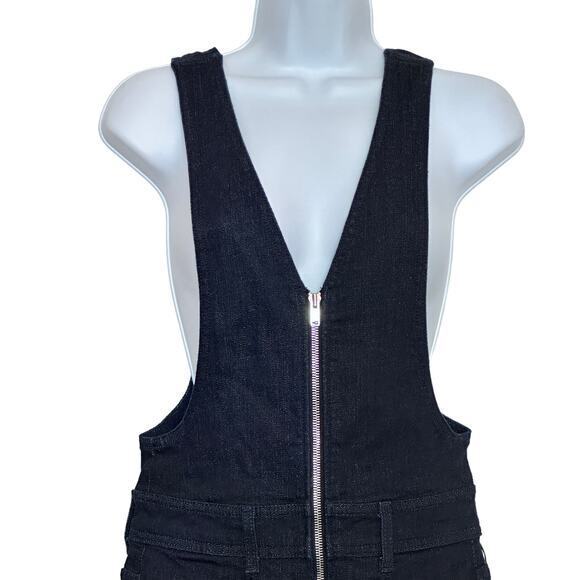 NWT 7 For All Mankind Denim Zip Front Jumpsuit Jean Overalls Dark Blue sz XS - Picture 12 of 16